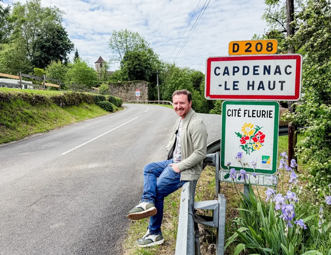 Florian Hawes en tournage à Capdenac-le-Haut (46)