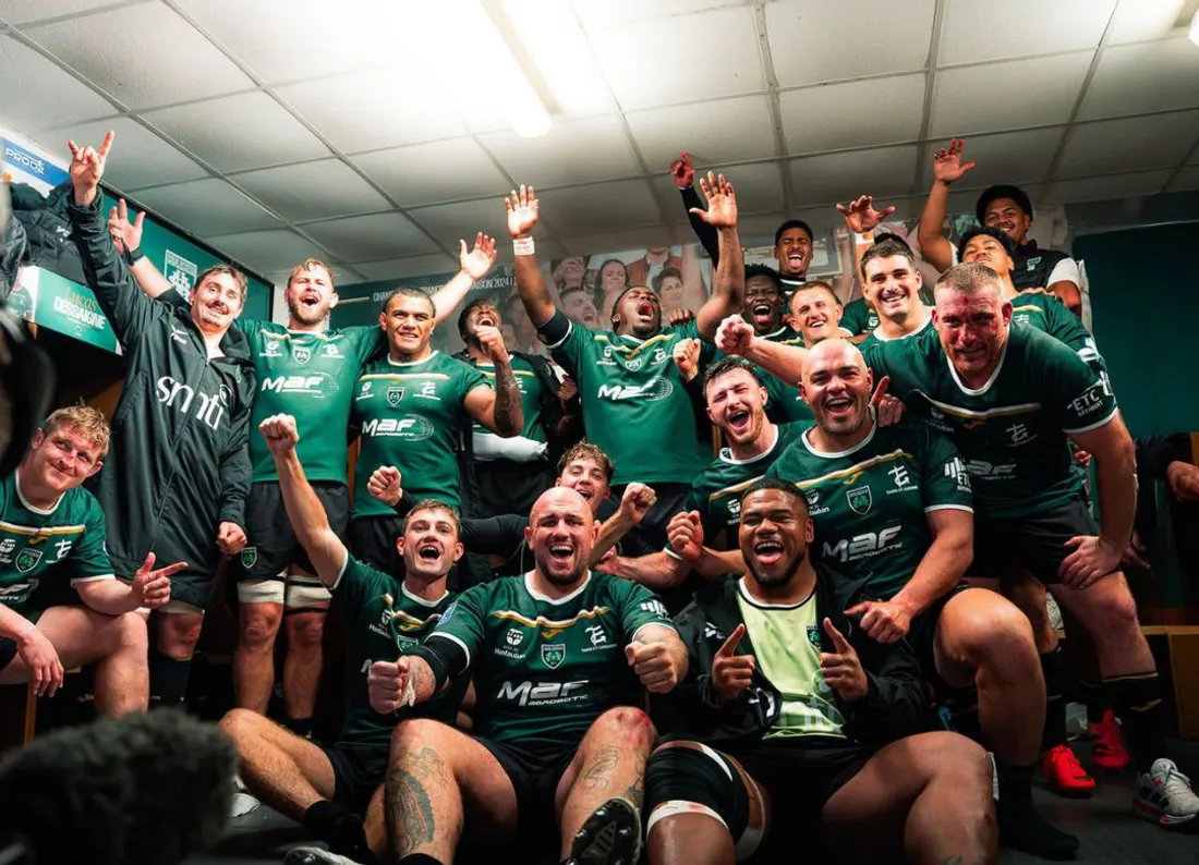 La joie des Montalbanais après leur victoire contre Oyonnax