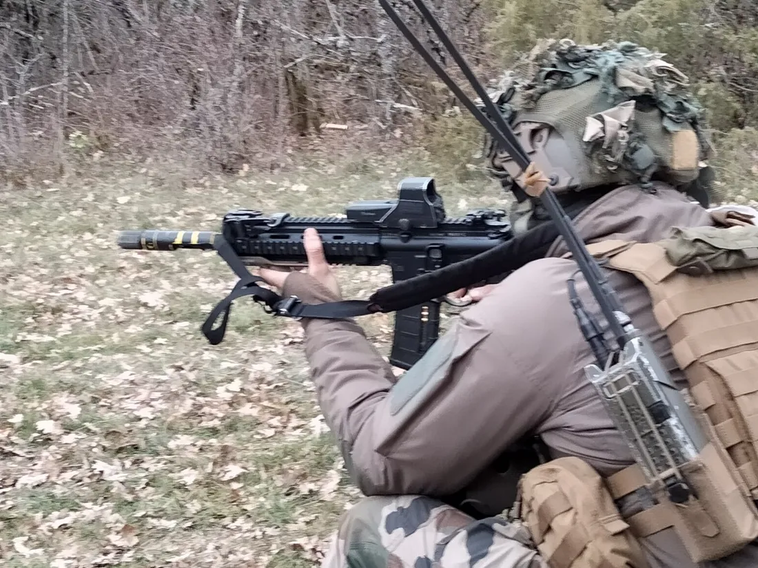 Un tireur en plein entraînement.