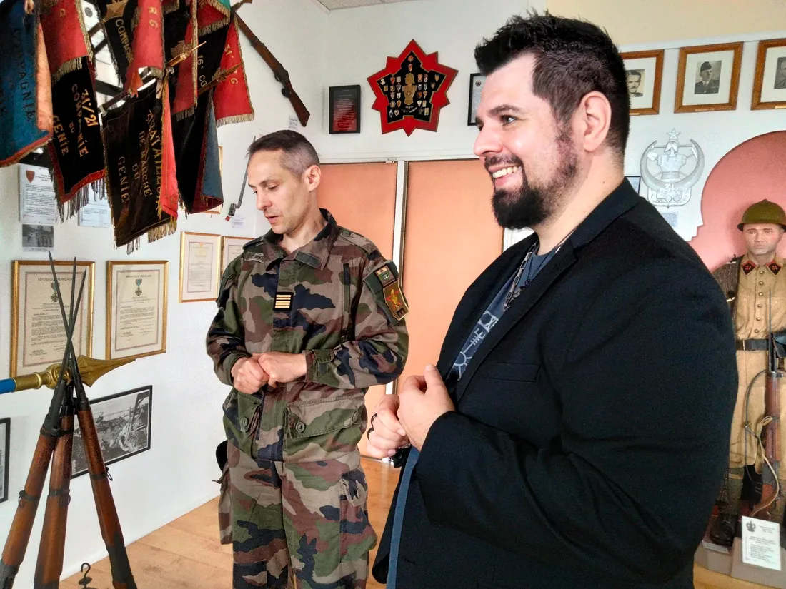 Aurélien Vivos et le Colonel Méreuze du 31e RG.