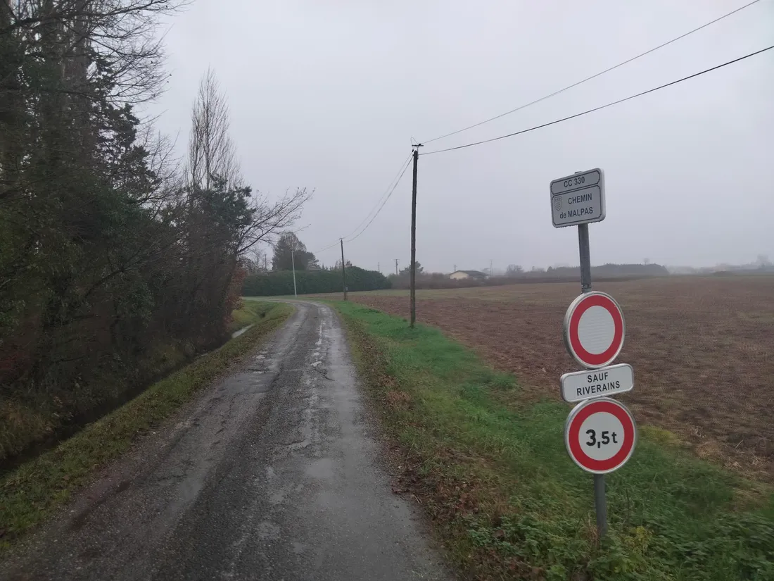 Lieu de découverte du corps, Chemin de Malpas à Montauban