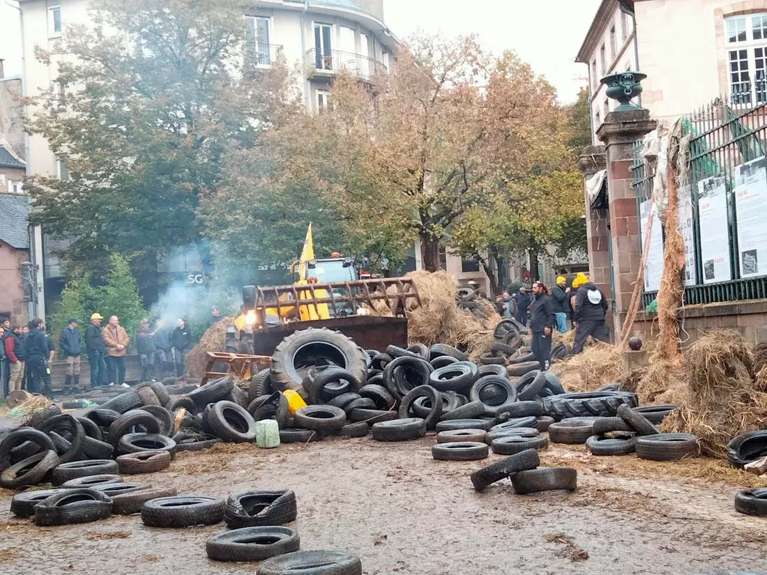 Action de la Coordination Rurale à Rodez (Aveyron) le 19 novembre 2024.