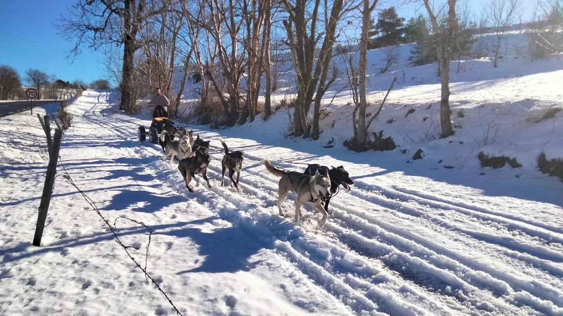 L'arrivée à Laubert après un parcours rendu difficile par la neige