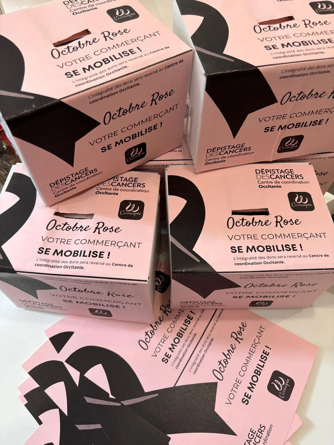 Les membres de l'association Cassiopée animation mobilisés pour Octobre rose.