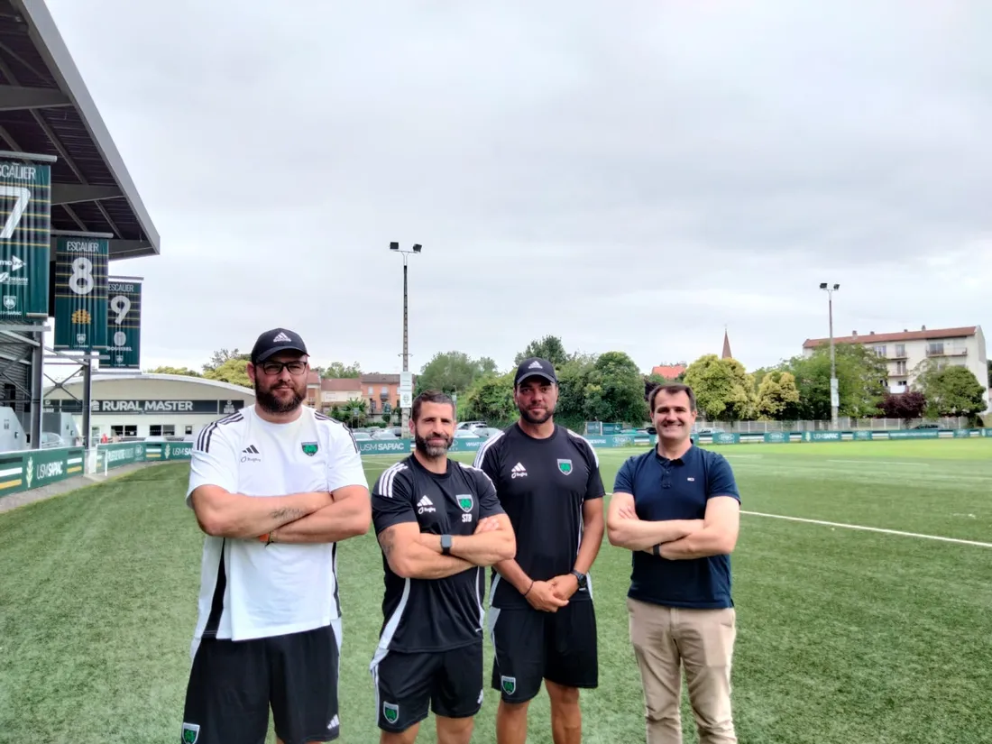 Johan Snyman, Sébastien Tillous-Bordes et Andries Hough, aux côtés de Johan Dalla Riva