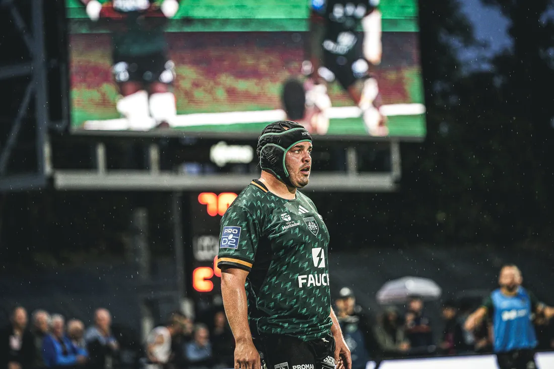 Léo Aouf, lors de la réception de Mont de Marsan 