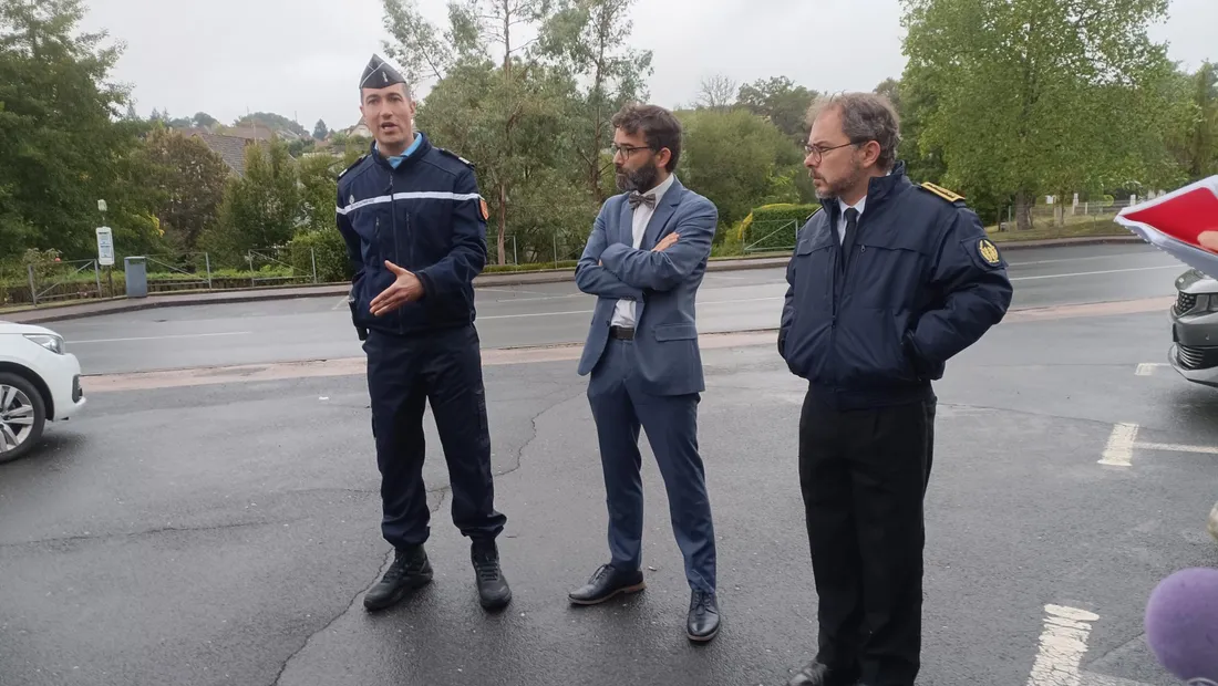 Le Colonel Gossement, le Procureur de Tulle, François Teyssier et le Préfet, Etienne Desplanques