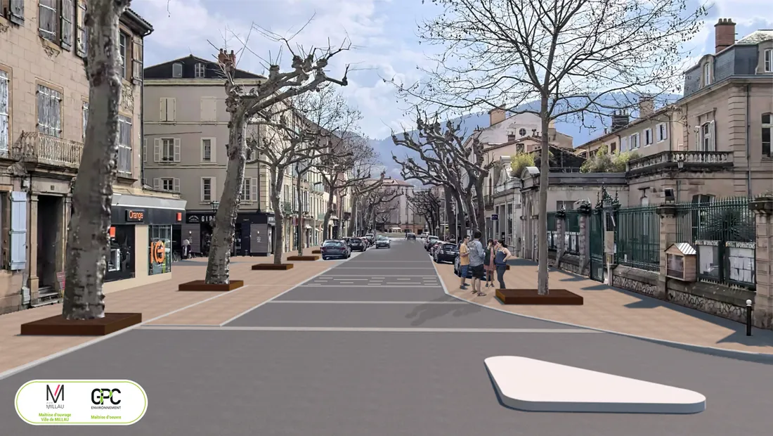 Millau, avenue de la République - Principe d'aménagement