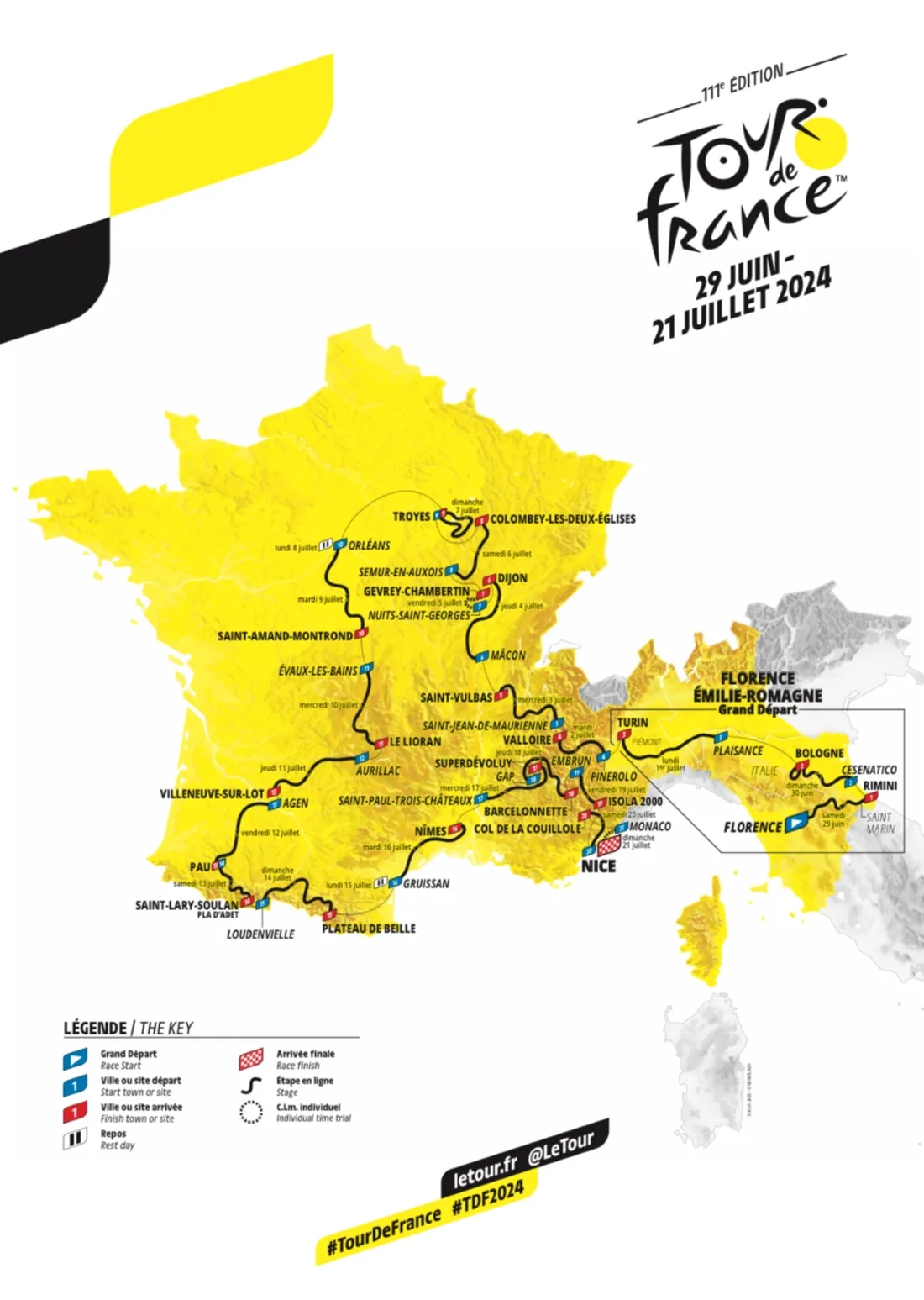 Parcours du Tour de France 2024