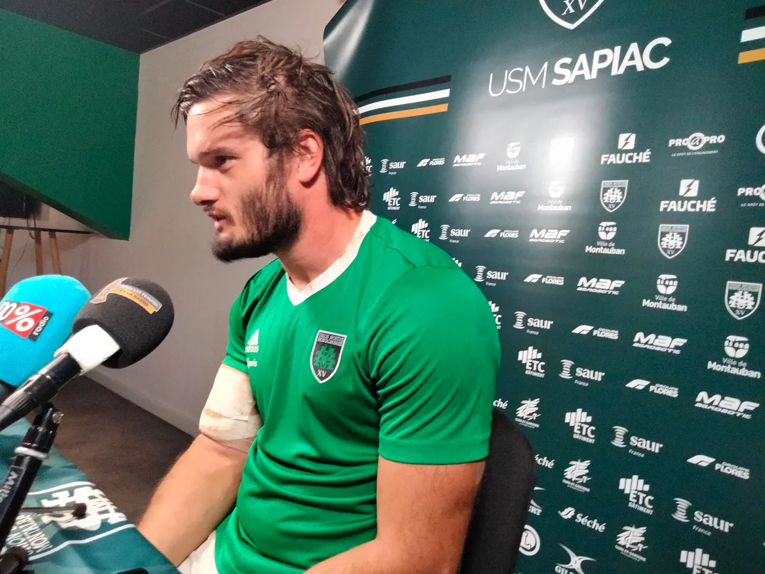 Quentin Witt, troisième ligne de l'US Montauban.