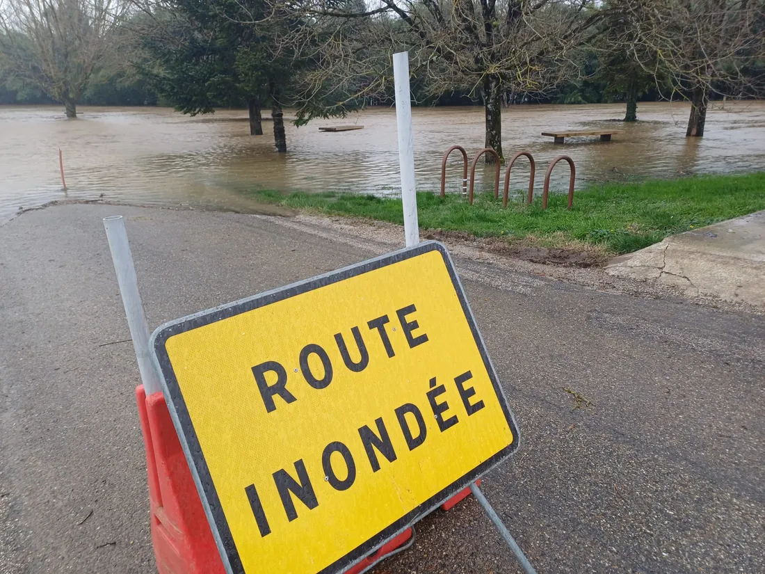 Route inondée - inondations février 2026