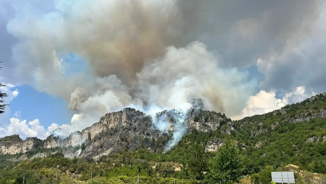 L'incendie ayant pris en lisière de l'A75