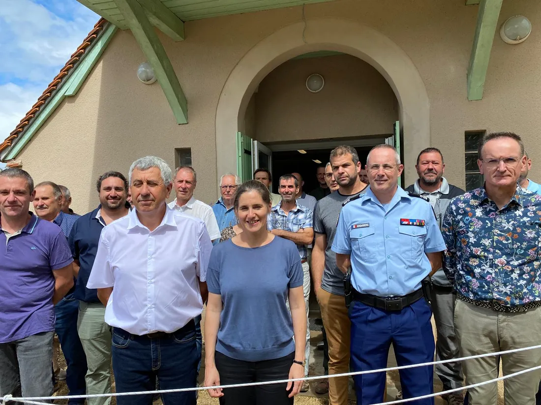 La préfète du Lot et les responsables de la Férédaration de chasse, ainsi que l'OFB et gendarmes