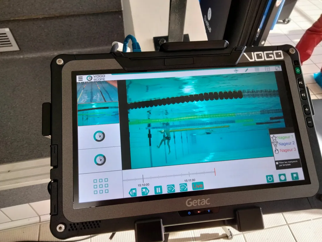 L'écran tactile du Vogoscope, sur lequel on peut notamment visionner les séquences