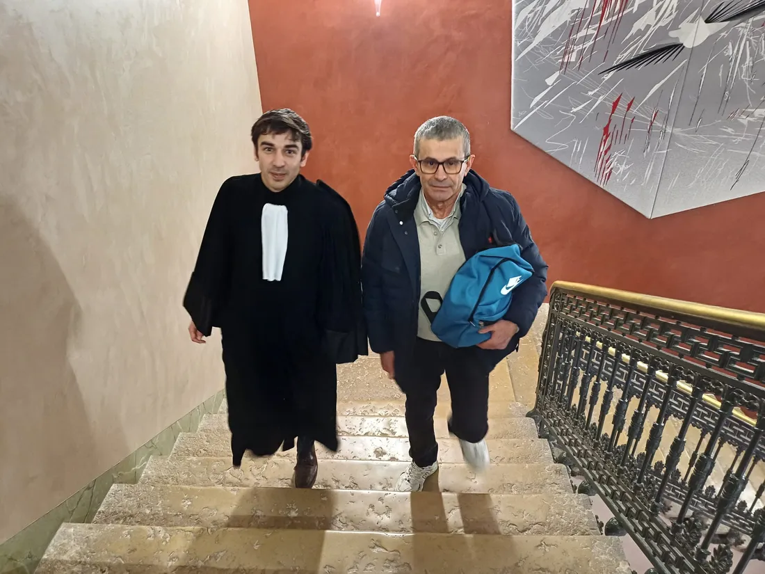 Bernard Guignes et son avocat Me Joachim Guillemard lors de l'audience du 11 février 2025.