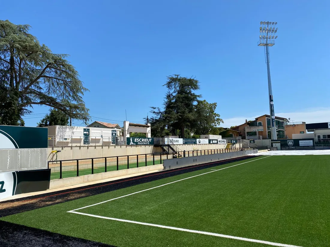 Le lieu d'implantation de la future tribune provisoire à Sapiac