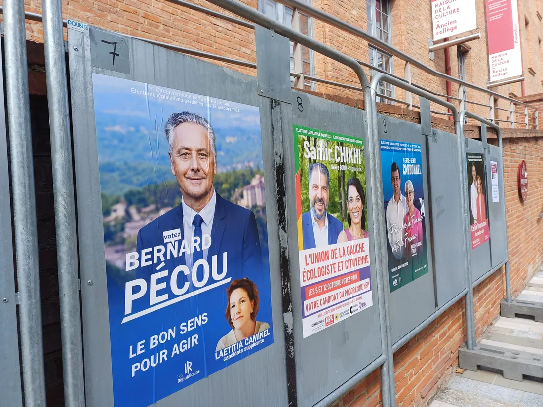 Les panneaux d'affichage pour ce scrutin partiel.