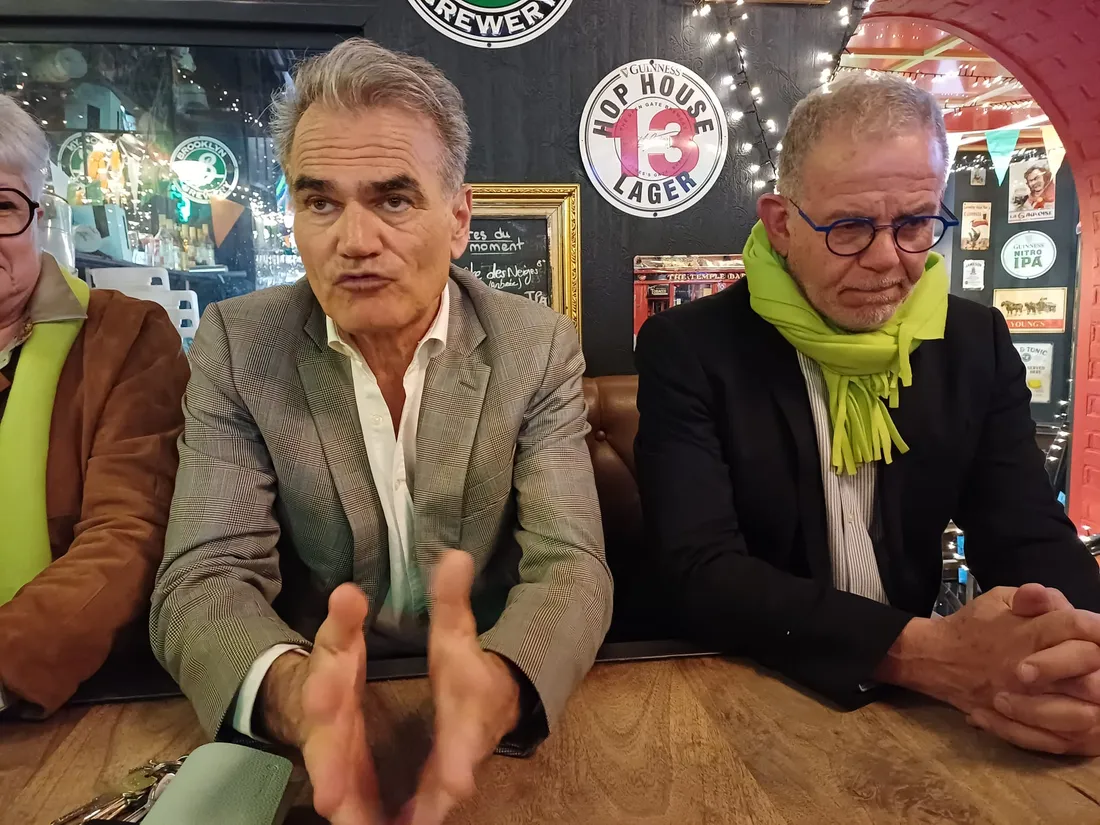 Thierry Deville et Jean-Philippe Labarre lors d'une conférence de presse ce mardi 17 mars 2026.