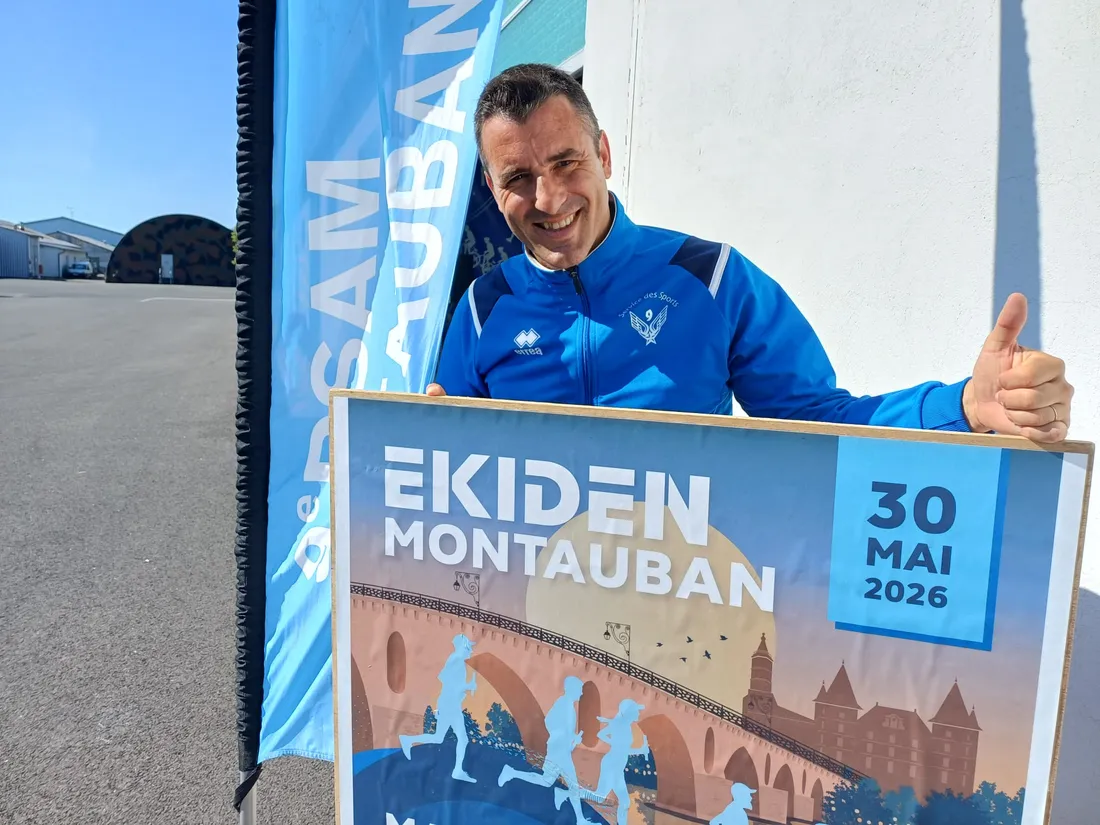 L'adjudant Cyril a hâte de donner le top départ du 2e Ekiden de Montauban.