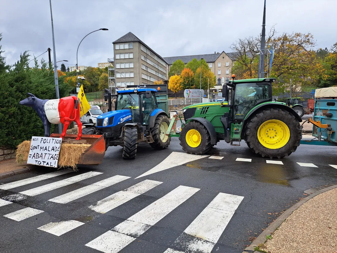 Les tracteurs bloquent la circulation 