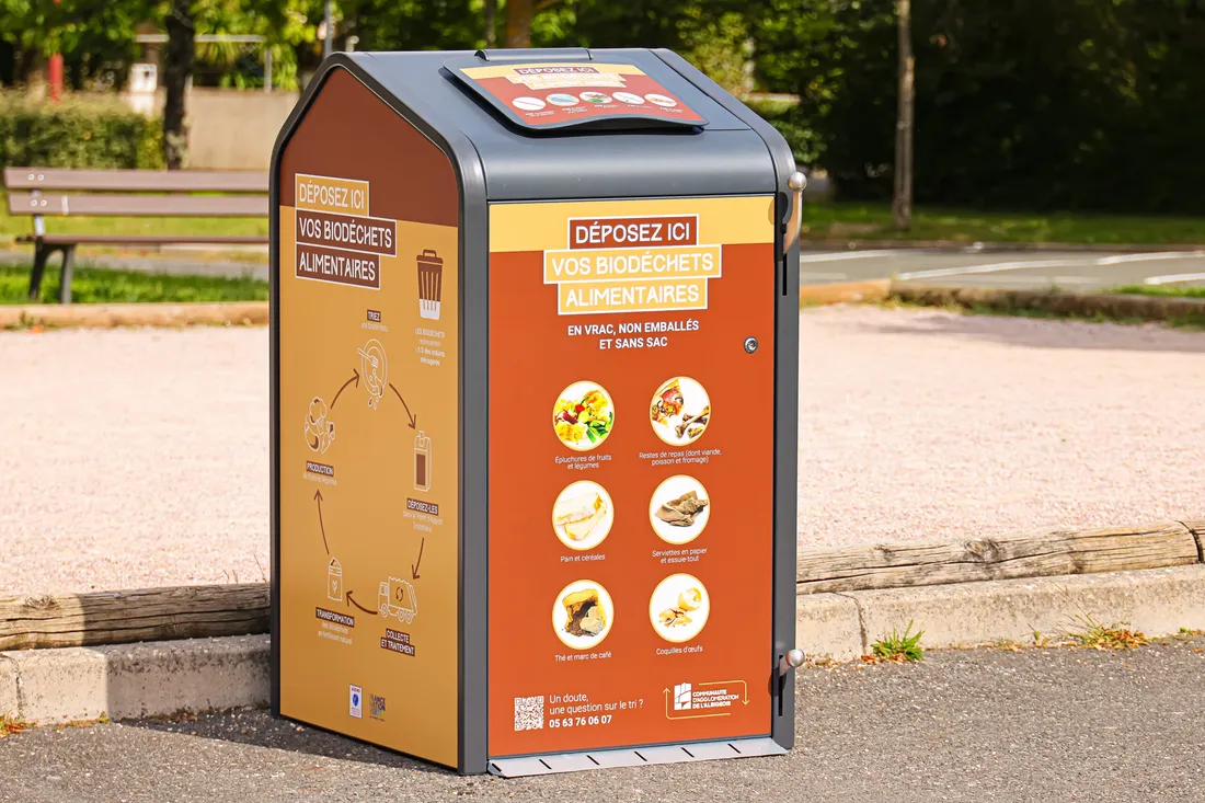 Une borne de collecte des biodéchets du Grand Albigeois.