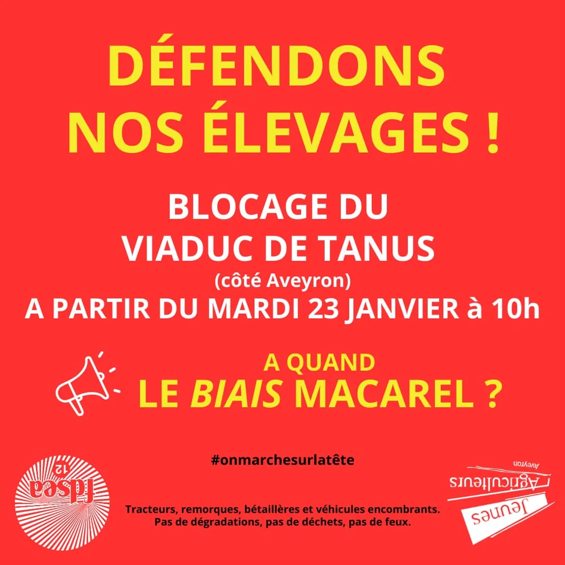 Appel au rassemblement sur la RN 88