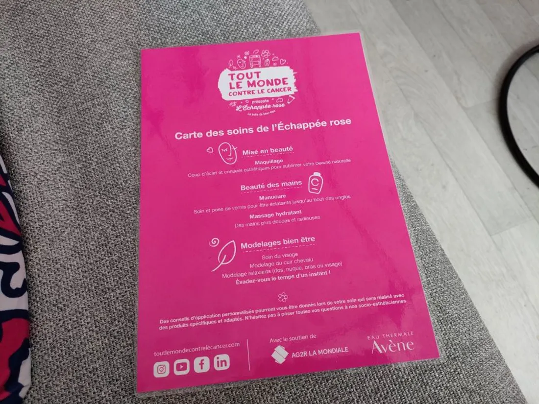 Les soins proposés par les socio-esthéticiennes de l'Echappée rose