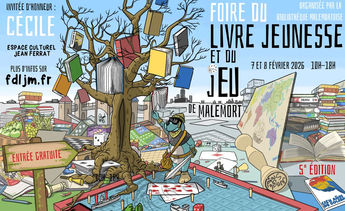L'affiche de la foire du livre jeunesse et du jeu à Malemort (Corrèze).