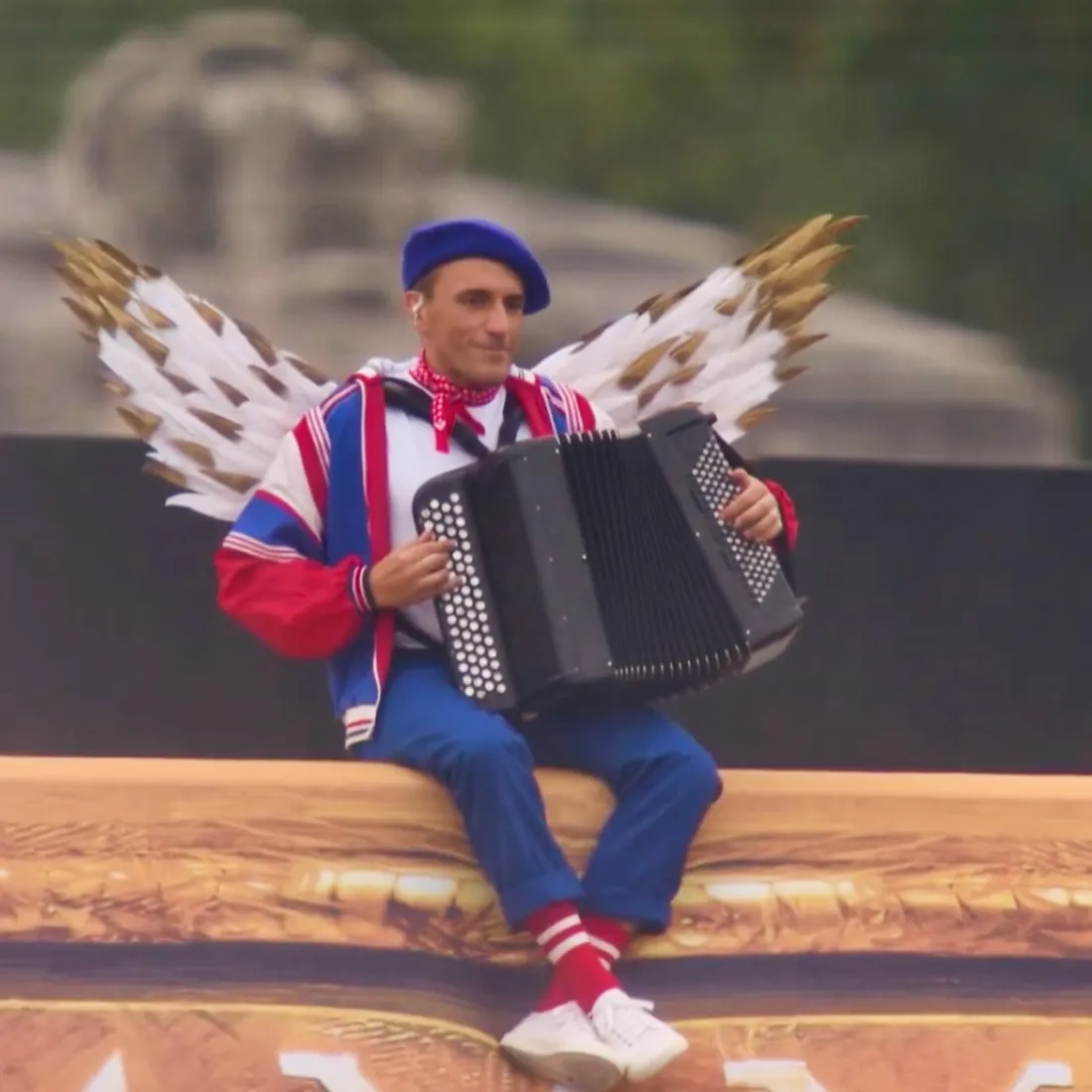 Félicien brut lors de la cérémonie d'ouverture des JO de Paris en 2024.