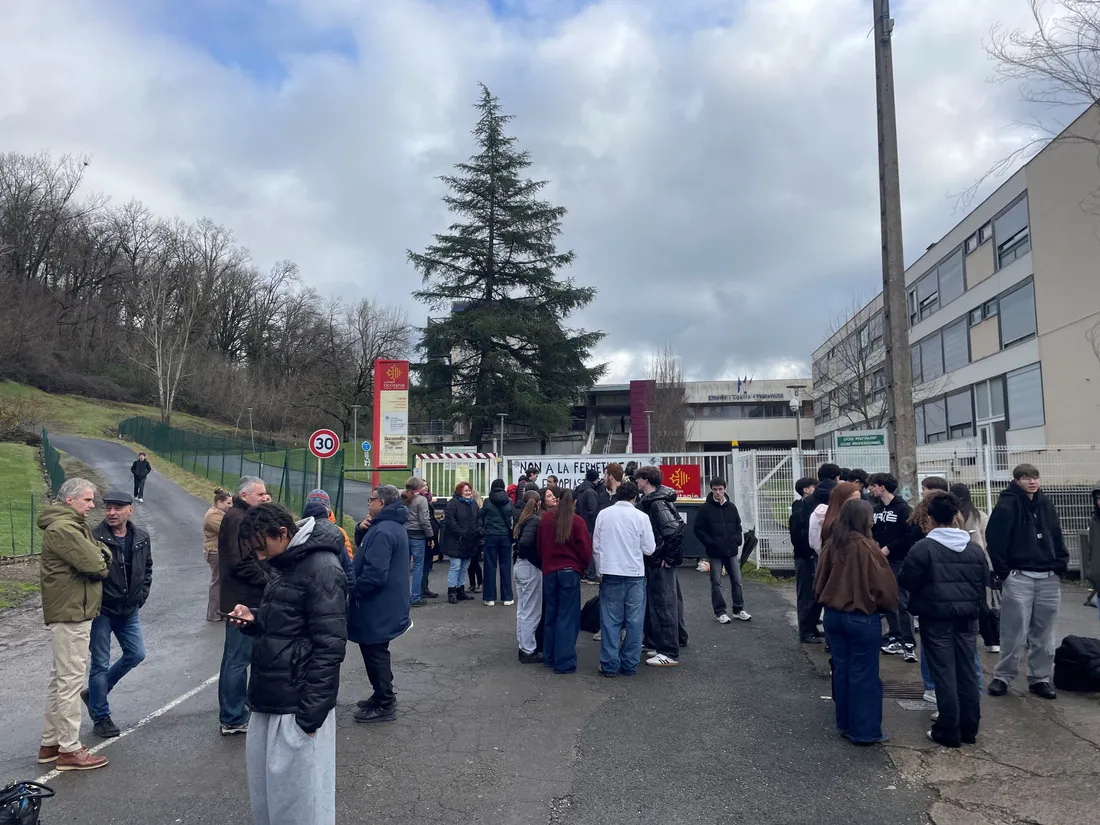 Mobilisation au lycée La Découverte, à Decazeville, le 26 janvier 2026.