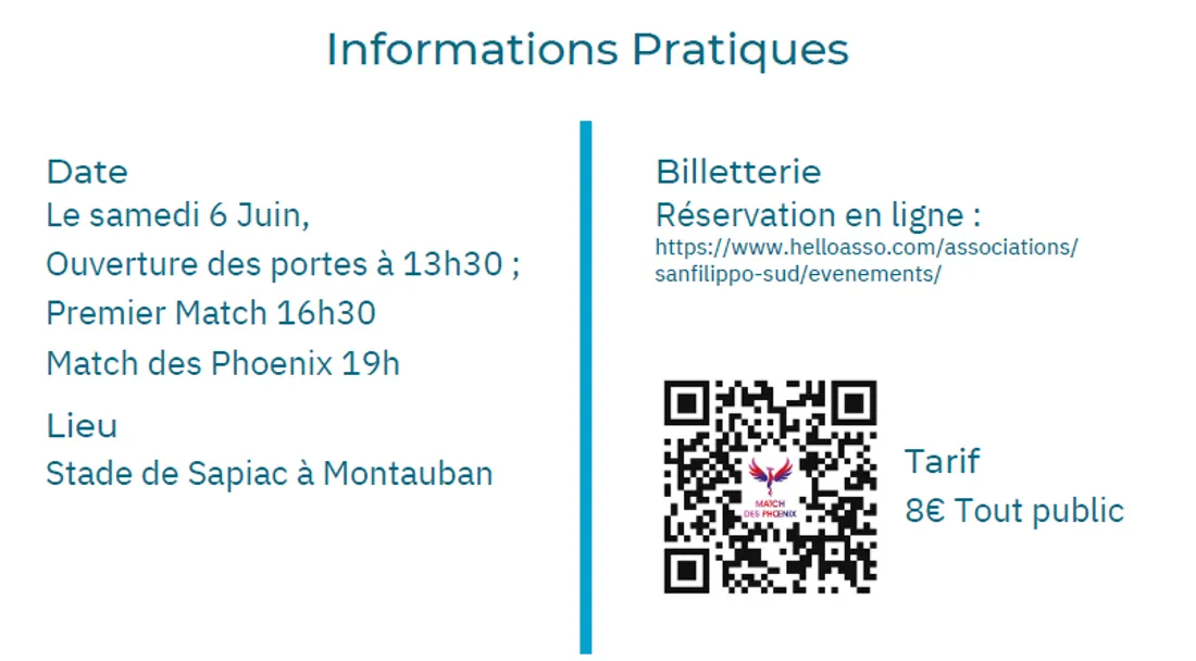 Le lien avec flashcode pour l'évènement Sanfilippo Sud à Sapiac