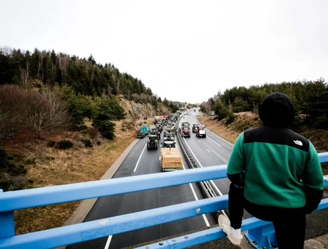 Manifestations des agriculteurs sur l'A75 en Lozère (janvier 2024)