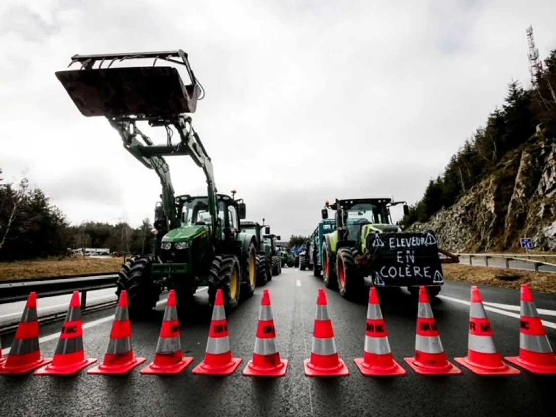 Mobilisation des agriculteurs en Lozère le 24/01/24
