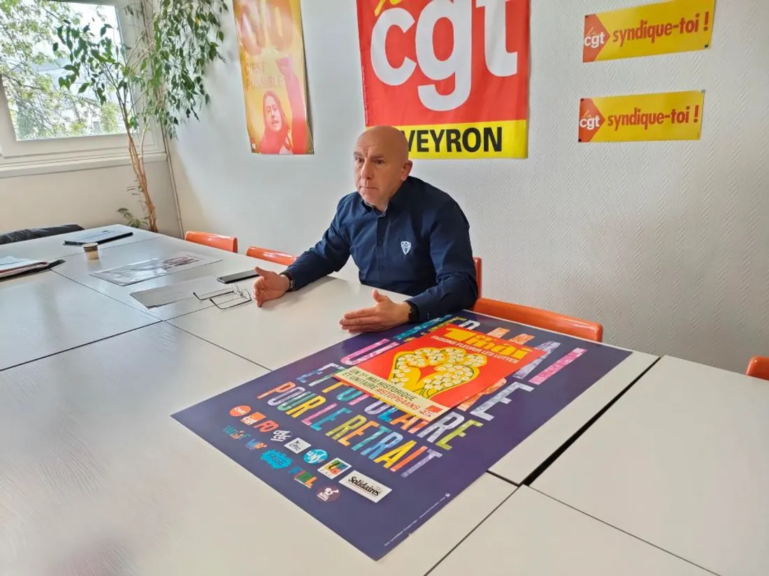 Pascal Mazet, le secrétaire départemental de la CGT Santé en Aveyron, en avril 2023.