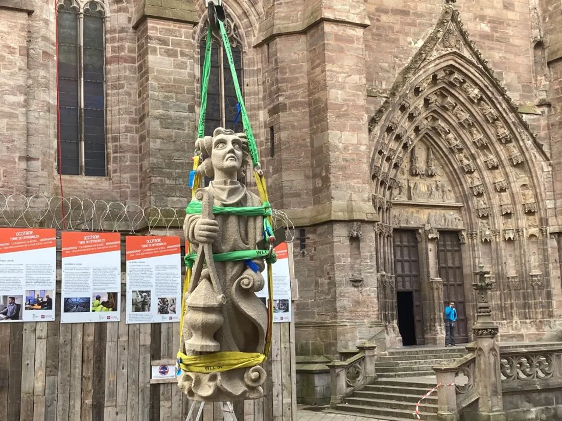 L'entreprise Vermorel a restauré plusieurs statues de la cathédrale de Rodez (Aveyron).
