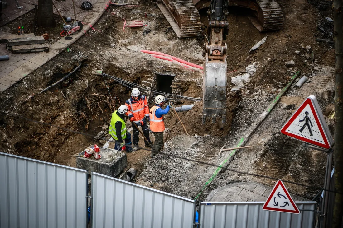 Les travaux pour la refonte du boulevard de l'Ayrolle et de l'avenue de la République à Millau.