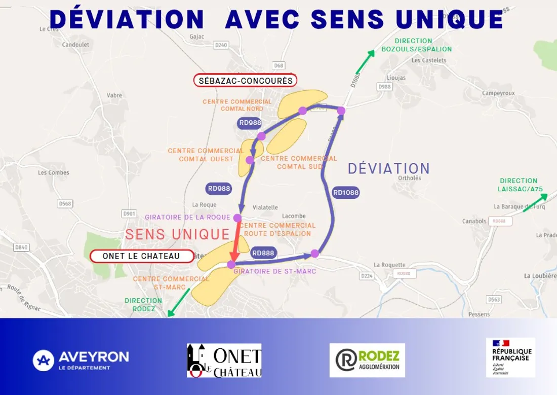 Les travaux entre Onet-le-Château et sébazac vont avoir des conséquences sur la circulation.