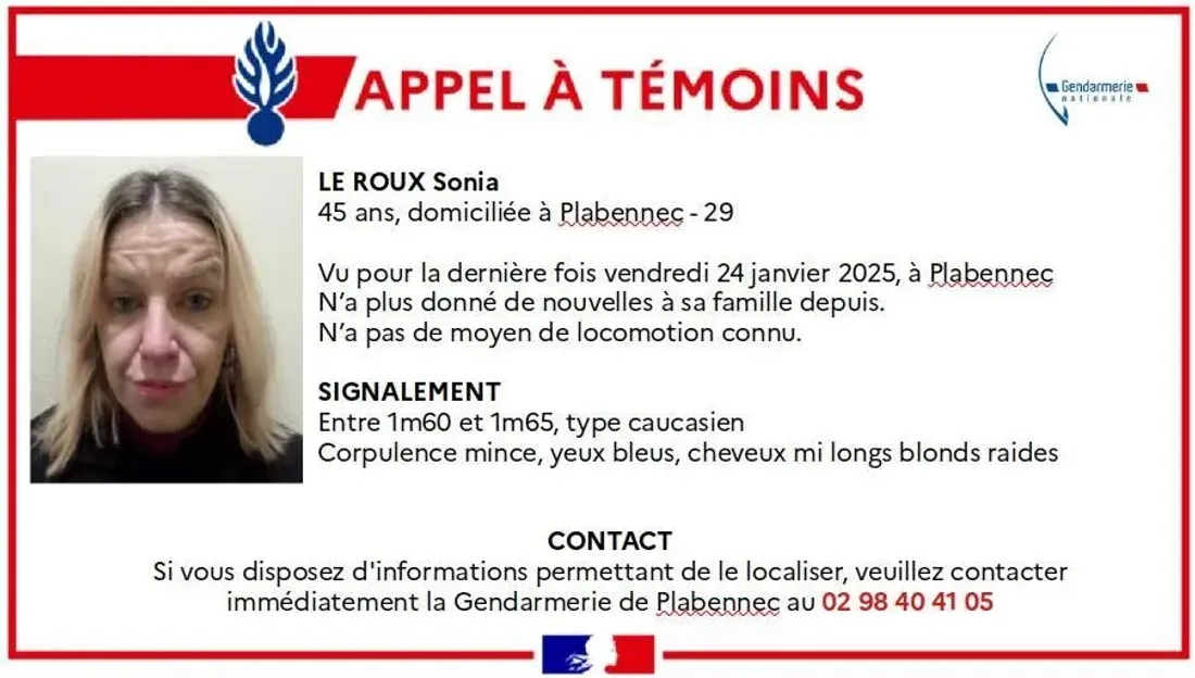 Vous pouvez contacter les gendarmes si vous disposez d'informations