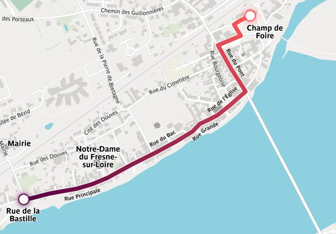 Le parcours de la flamme olympique au Fresnes-sur-Loire