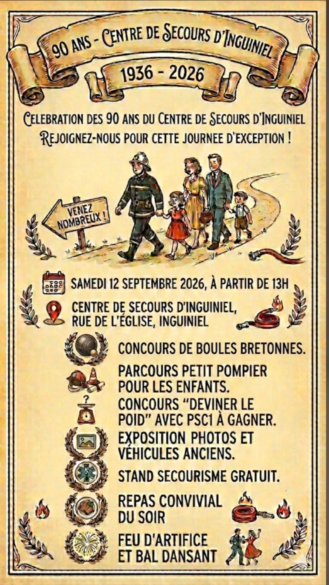 90 ans pompiers Inguiniel