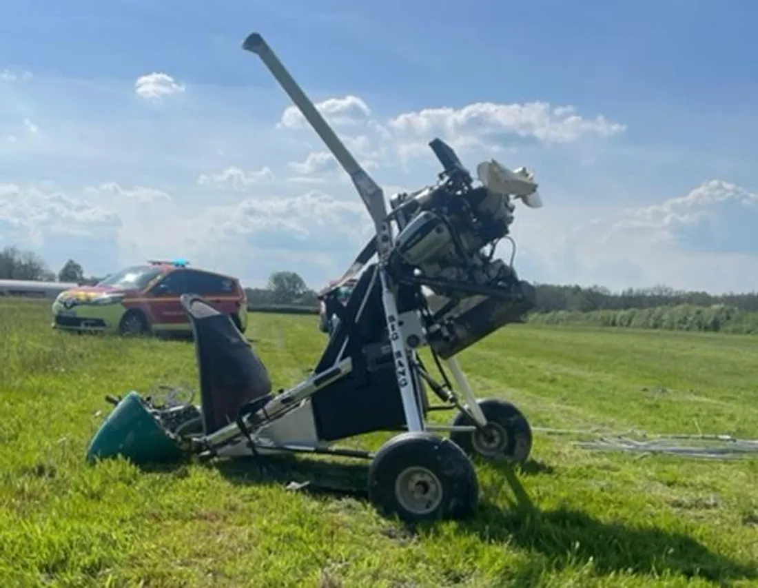 L'ULM après son atterrissage