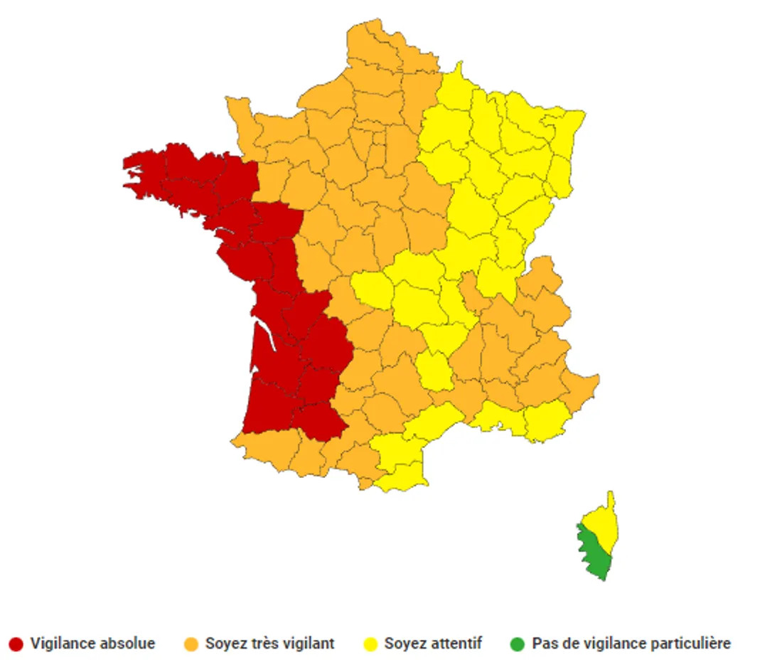 La carte de vigilance le 17/07/2022 à 16H