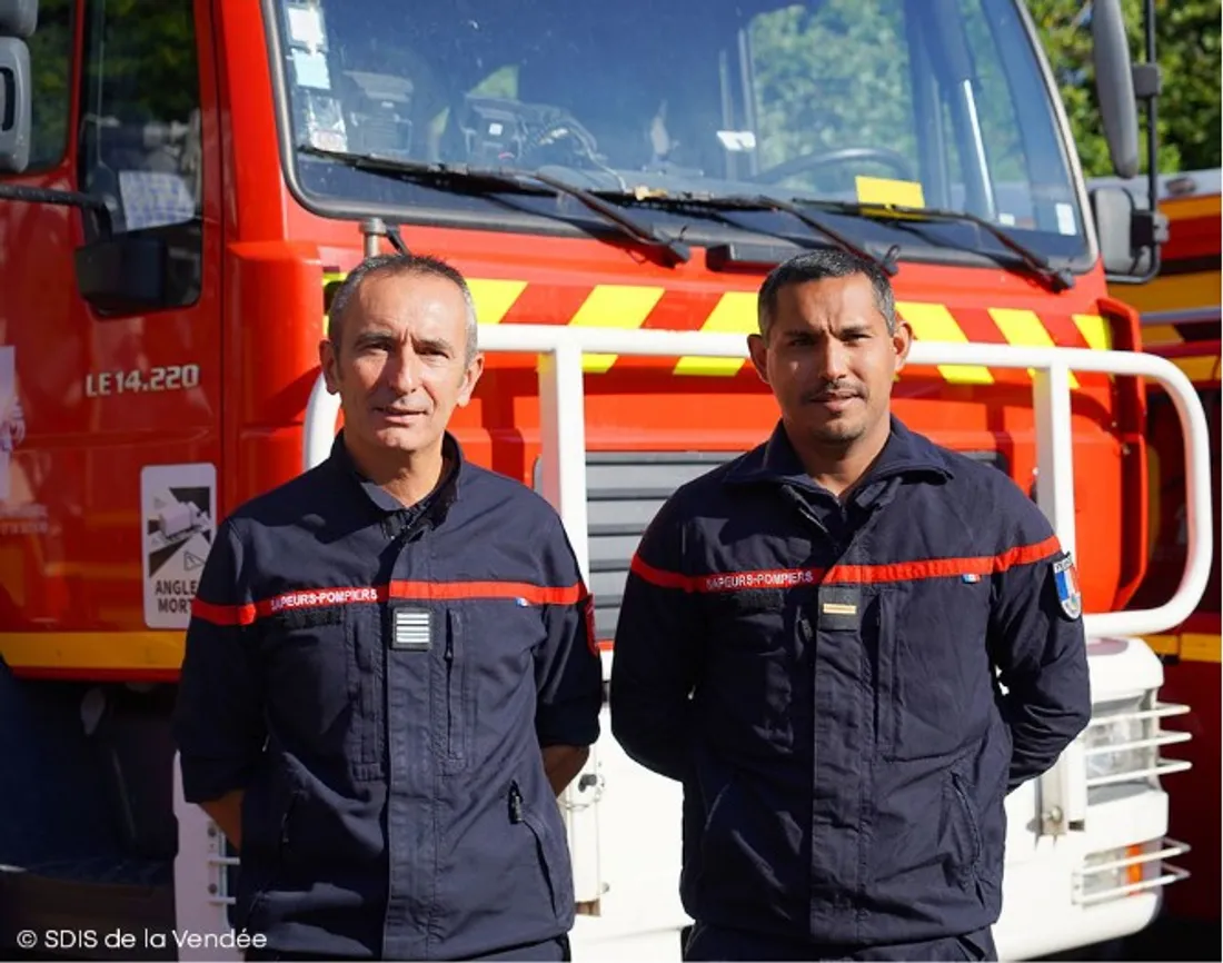 Le colonel Raison (à gauche) et l'adjudant Vigouroux (à droite)