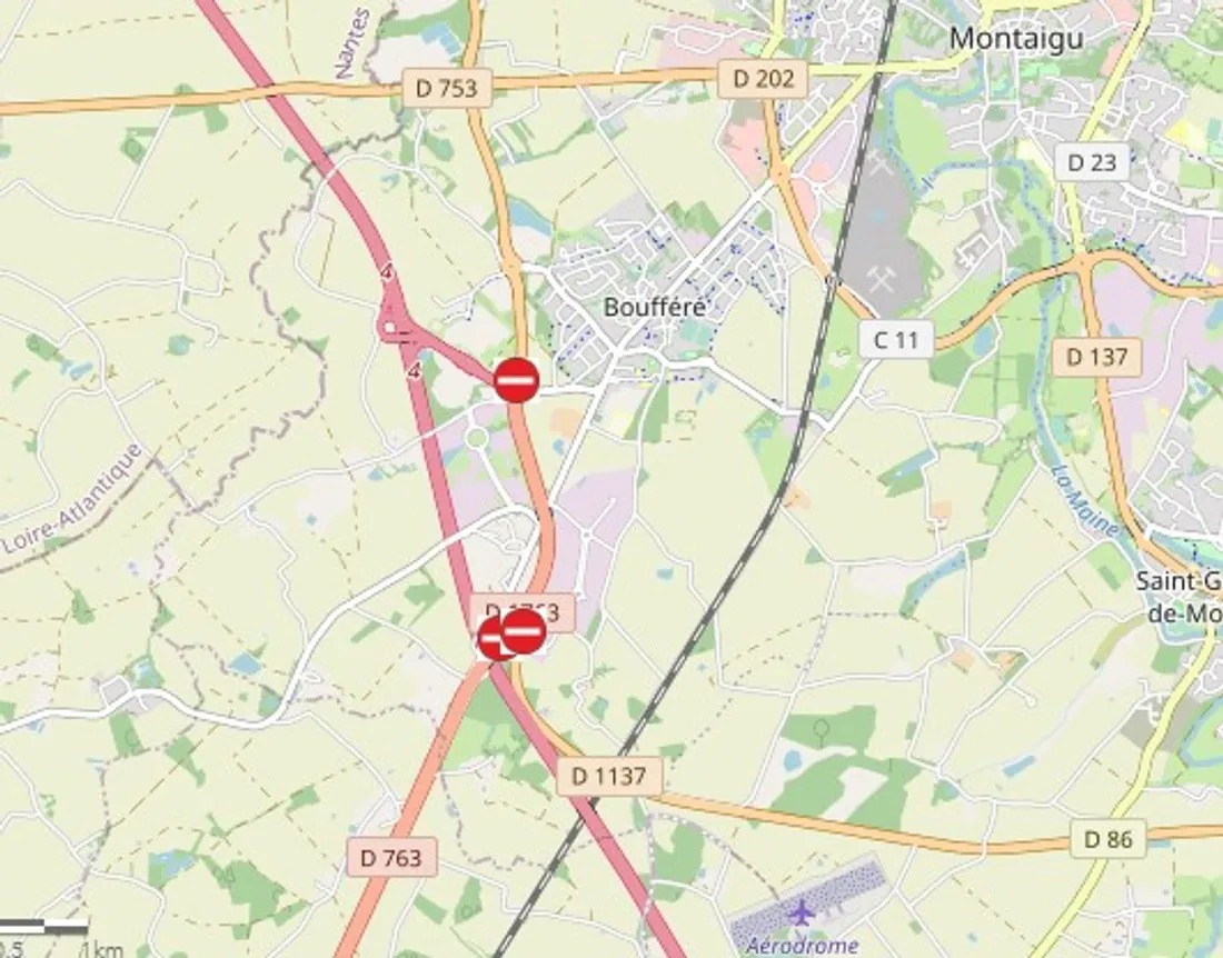 La localisation du chantier, capture d'écran