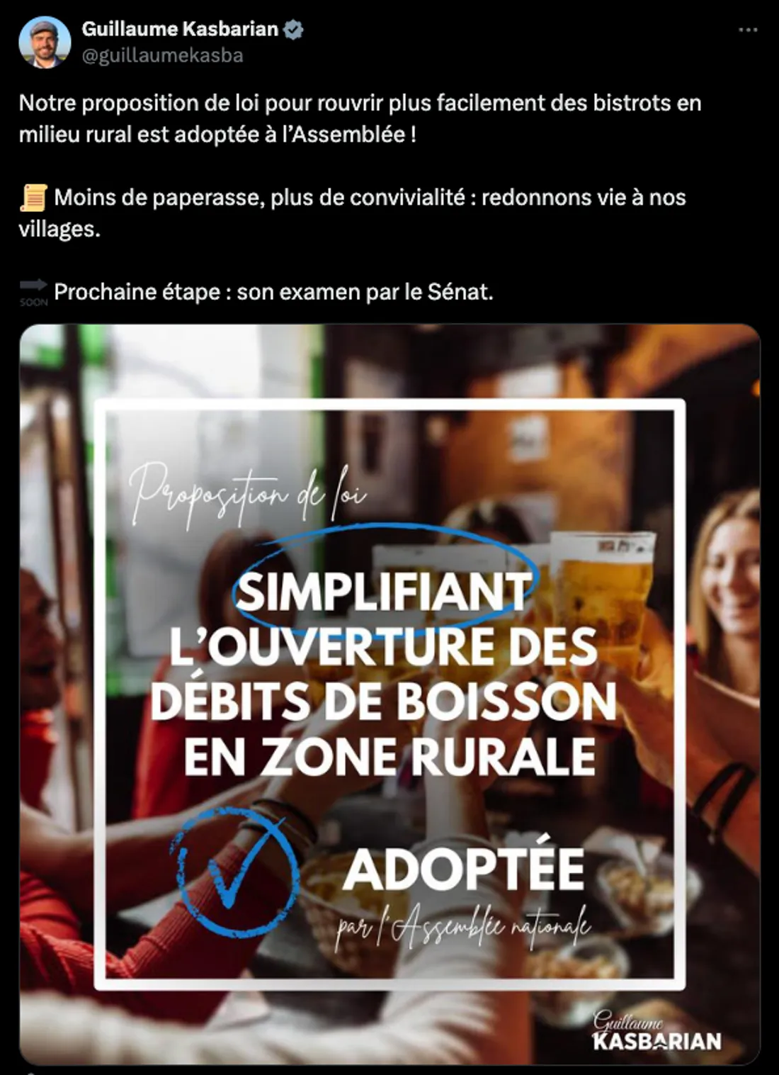 Post de Guillaume Kasbarian, député Ensemble pour la République et Gabriel Attal