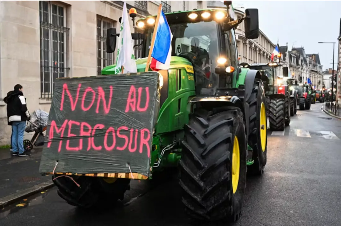 Mobilisation contre l’accord de libre-échange UE–Mercosur.