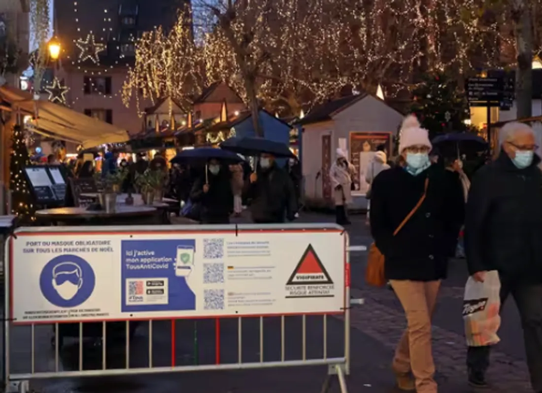 Image illustration, marché de Noël 