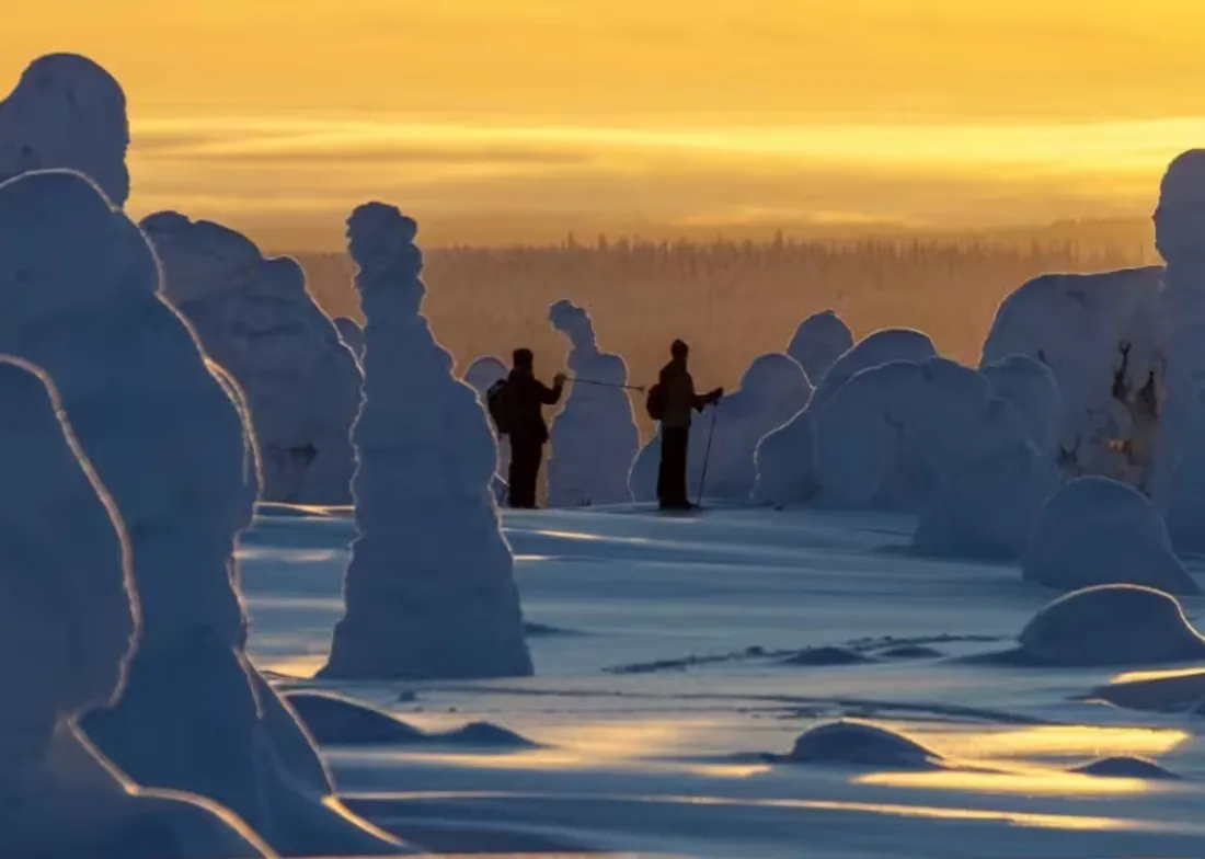 Le parc national Riisitunturi, en Finlande, le 8 janvier 2024.
