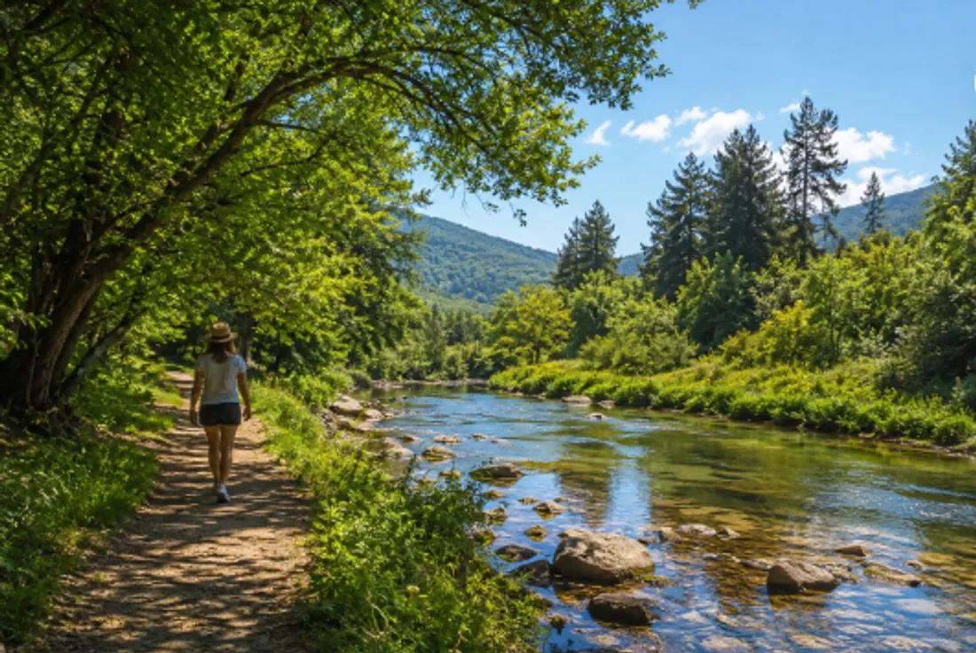Rivière paisible sous l'ombrage des arbres