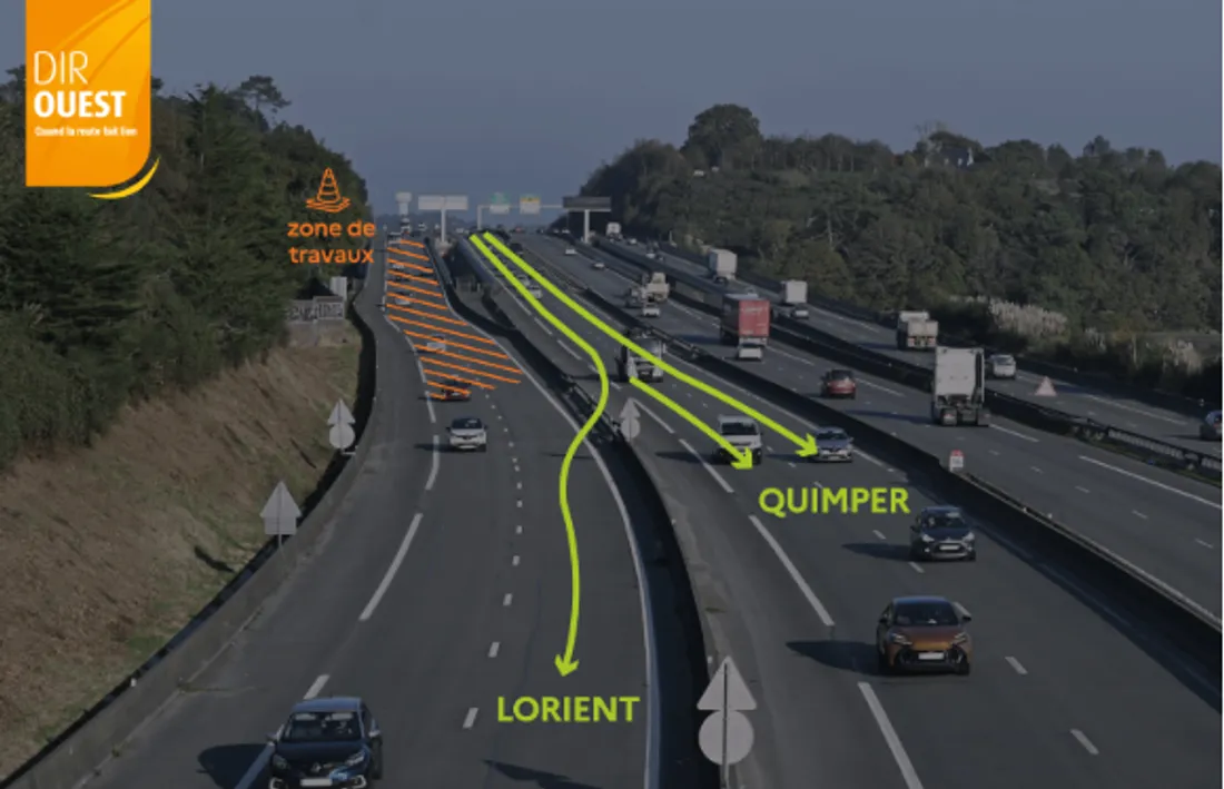 Circulation viaduc du Scorff en travaux